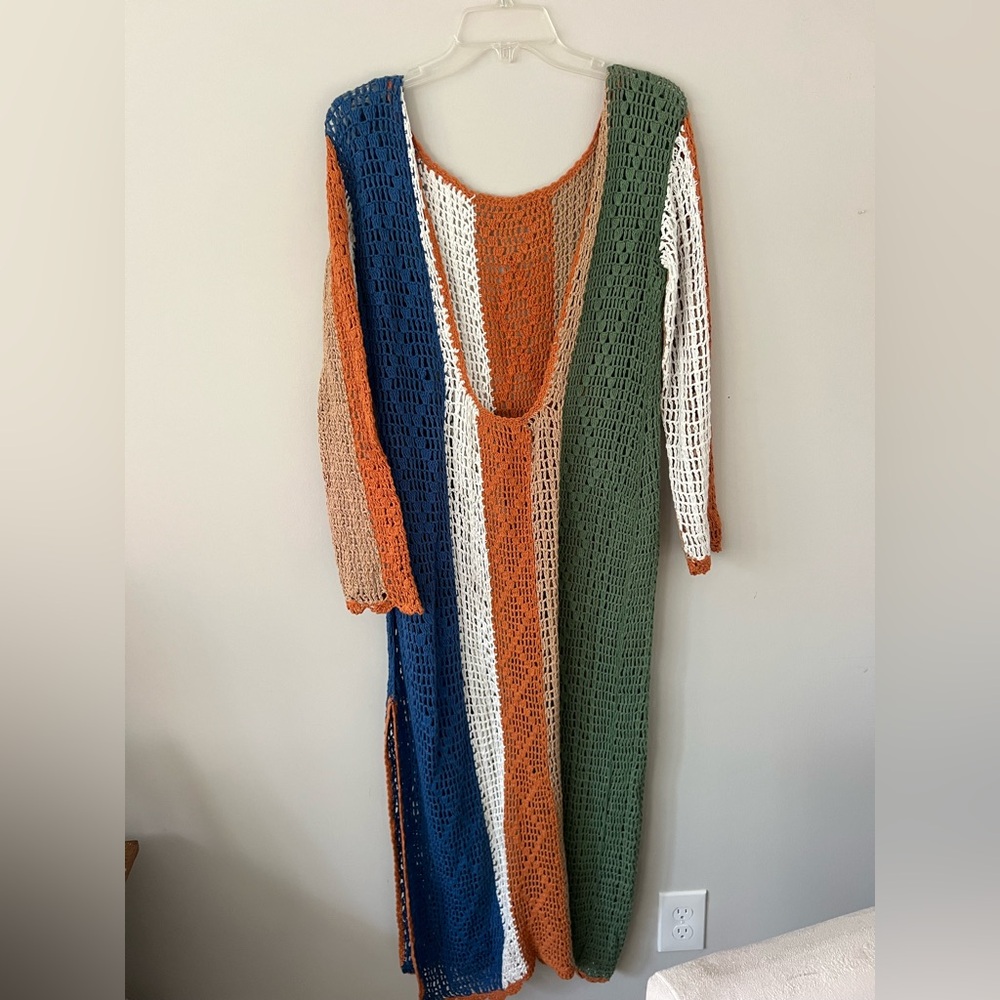 NWT Anthropologie Crochet Coverup S/M Low Back